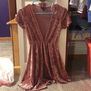 Pink velvet dress